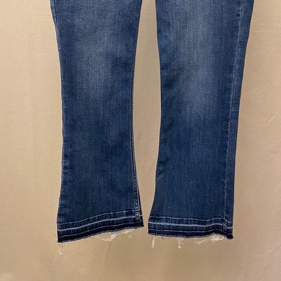 Wrangler 2 High Rise Kick Flare Jeans Womens Release Hem Stretch Cropped - Picture 5 of 13